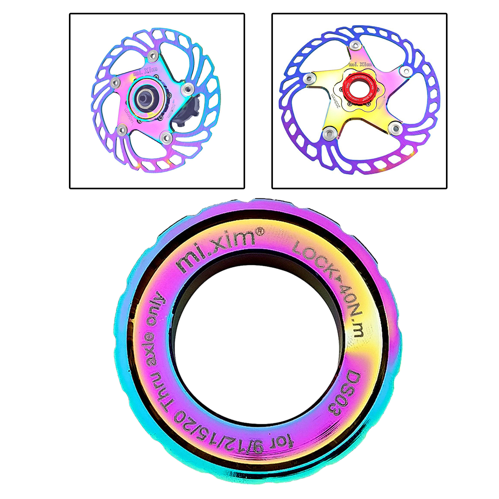 Bike Centerlock Disc Brake to 6 Bolt Lockring Barrel Shaft Lock Screw Cover Ring Adapter Shaft Stainless Steel