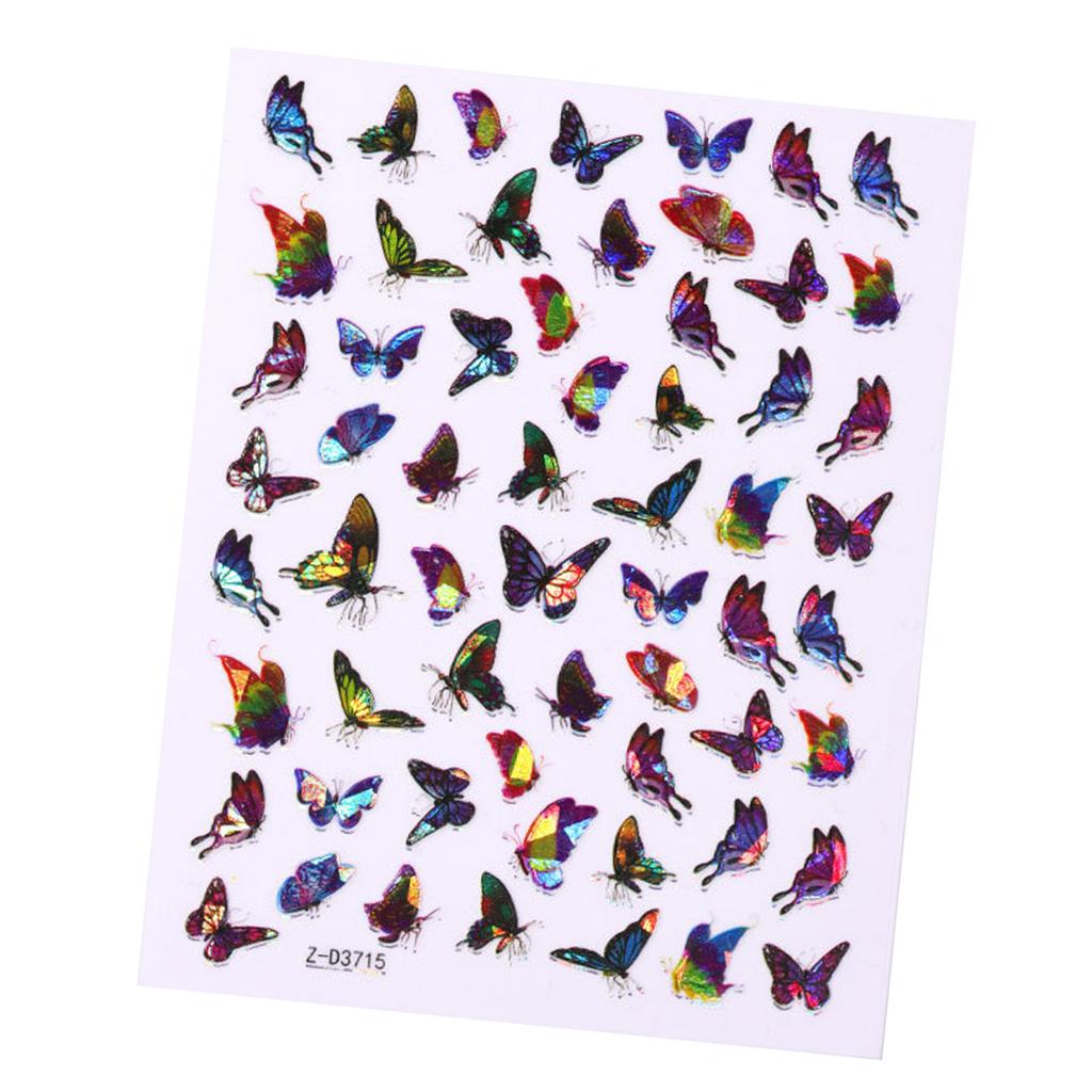 1 Sheet Nail Art Decals Butterfly Pattern Stickers Decoration