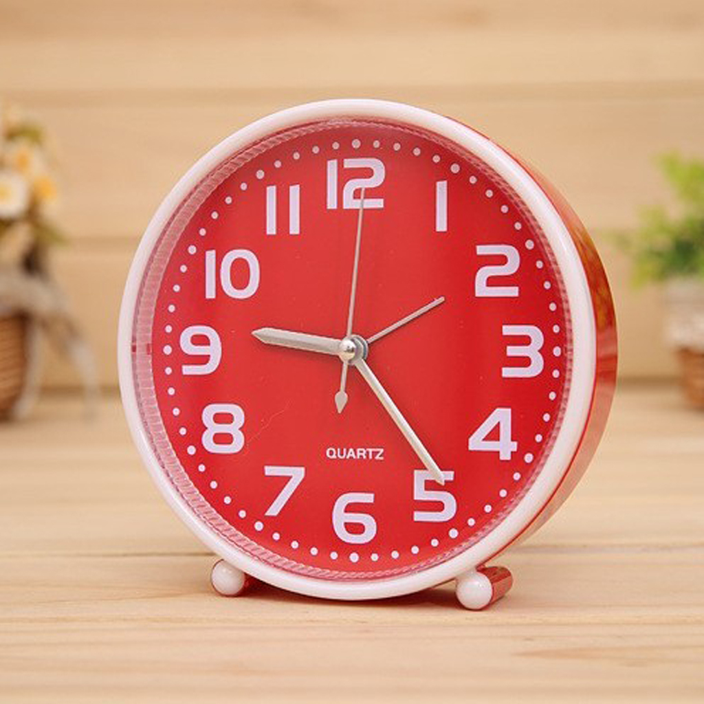 5 Inch Candy-colored Non-ticking Portable Alarm Clock With Night Light
