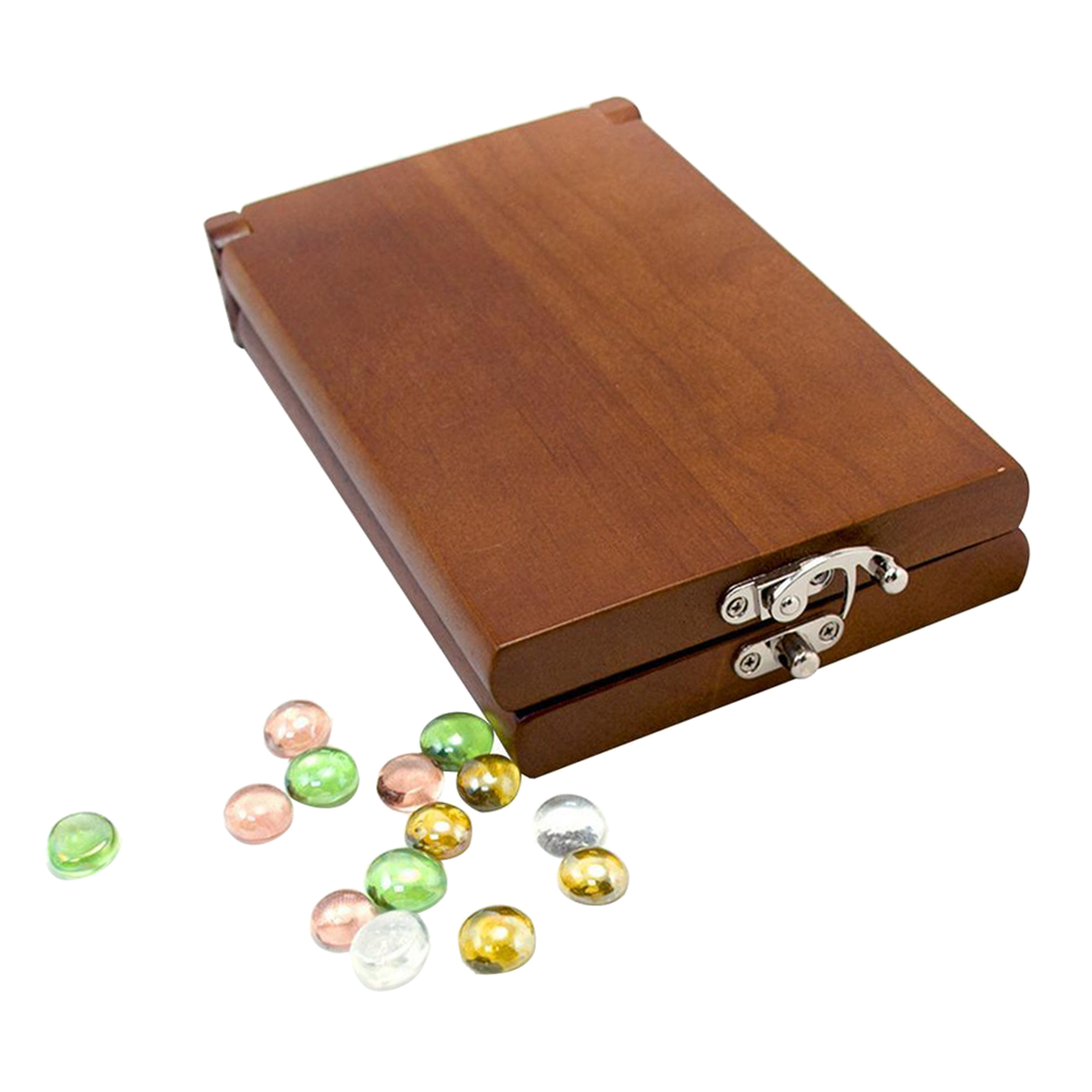 Mancala Board Game with Stone Beads for Adult, Wooden Board Game for Families Kids, Portable Folding Travel Size