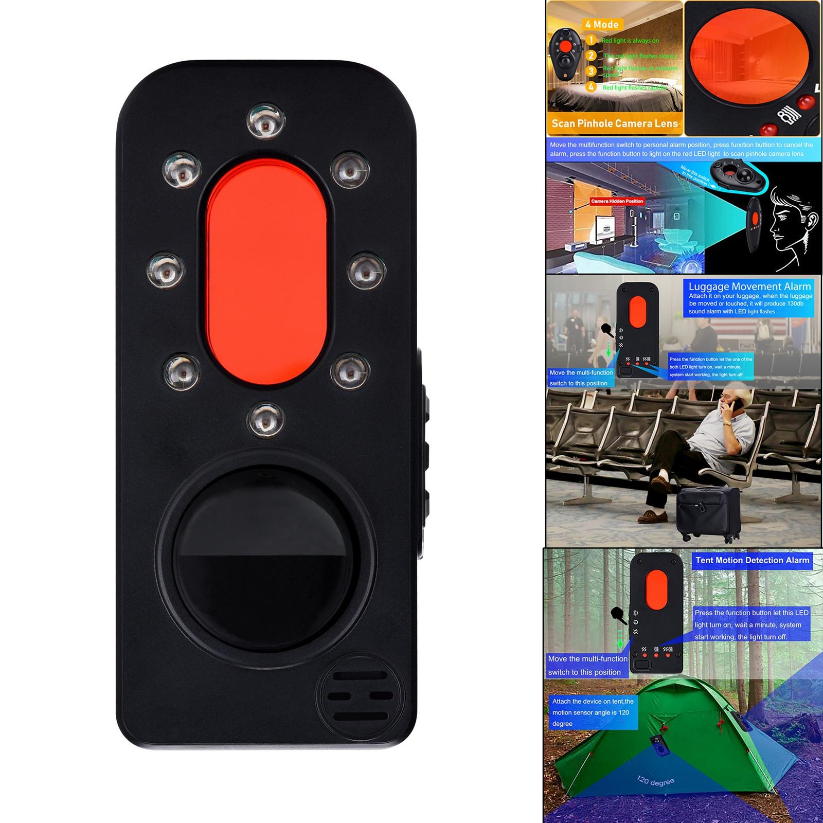 Personal Alarm with Light 5-In-1 Mini Detector for Emergency Self Defense Anti-Beast Camping Anti-Lost Lens Women Girl