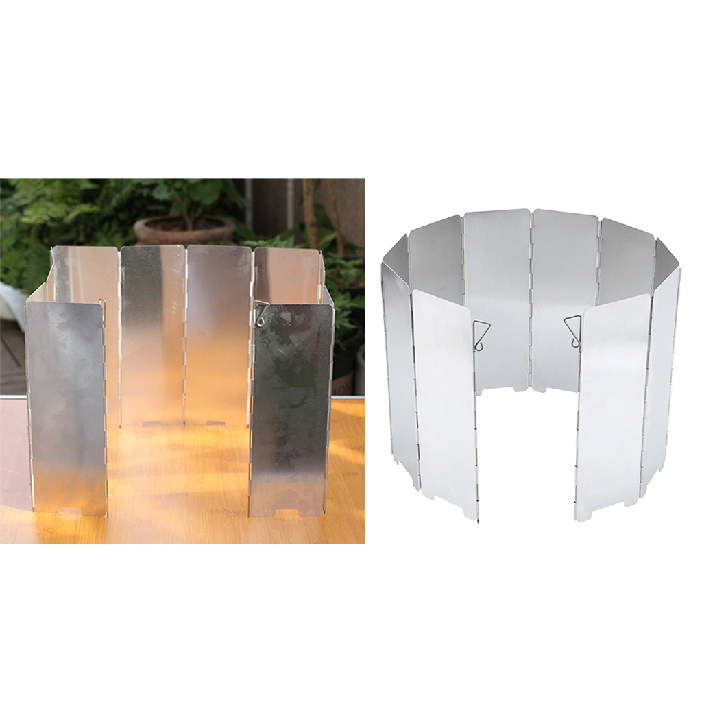 10 Plate Stove Folding Wind Screen Camping Burner Windshield Cooking In