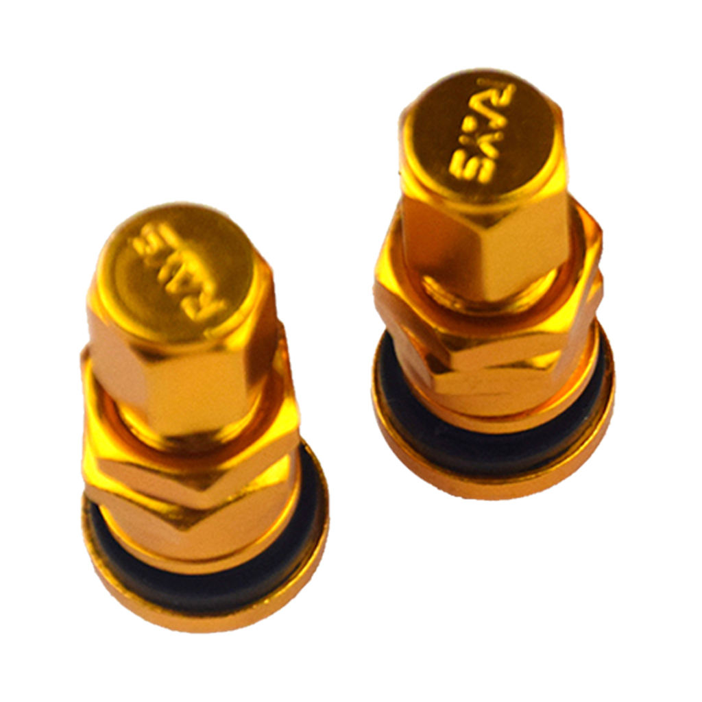 4x Aluminum Bolt-in Car Tubeless Wheel Tire Valve Stem With Dust  Golden