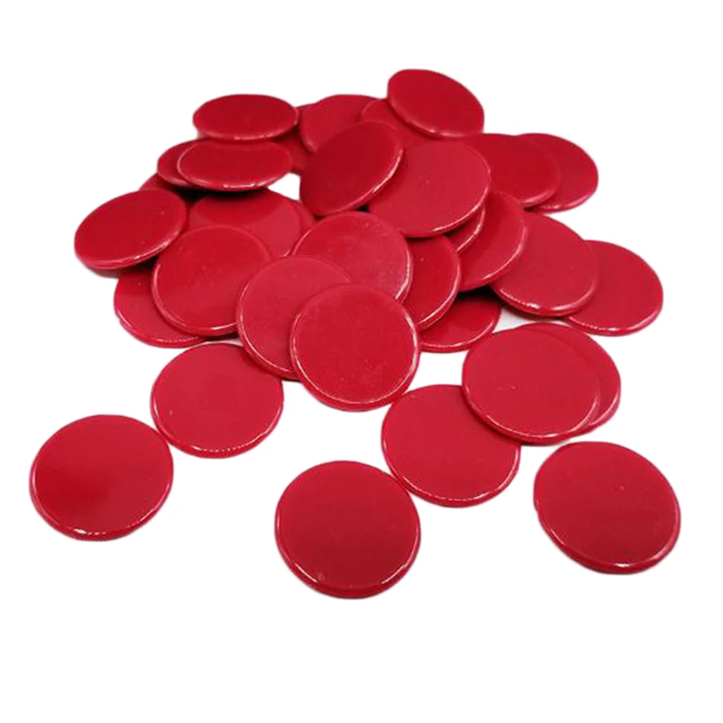 100x Poker Chips Plastic Counter Counting Chips Bingo Markers Accessory Game Toys for Family Club Game