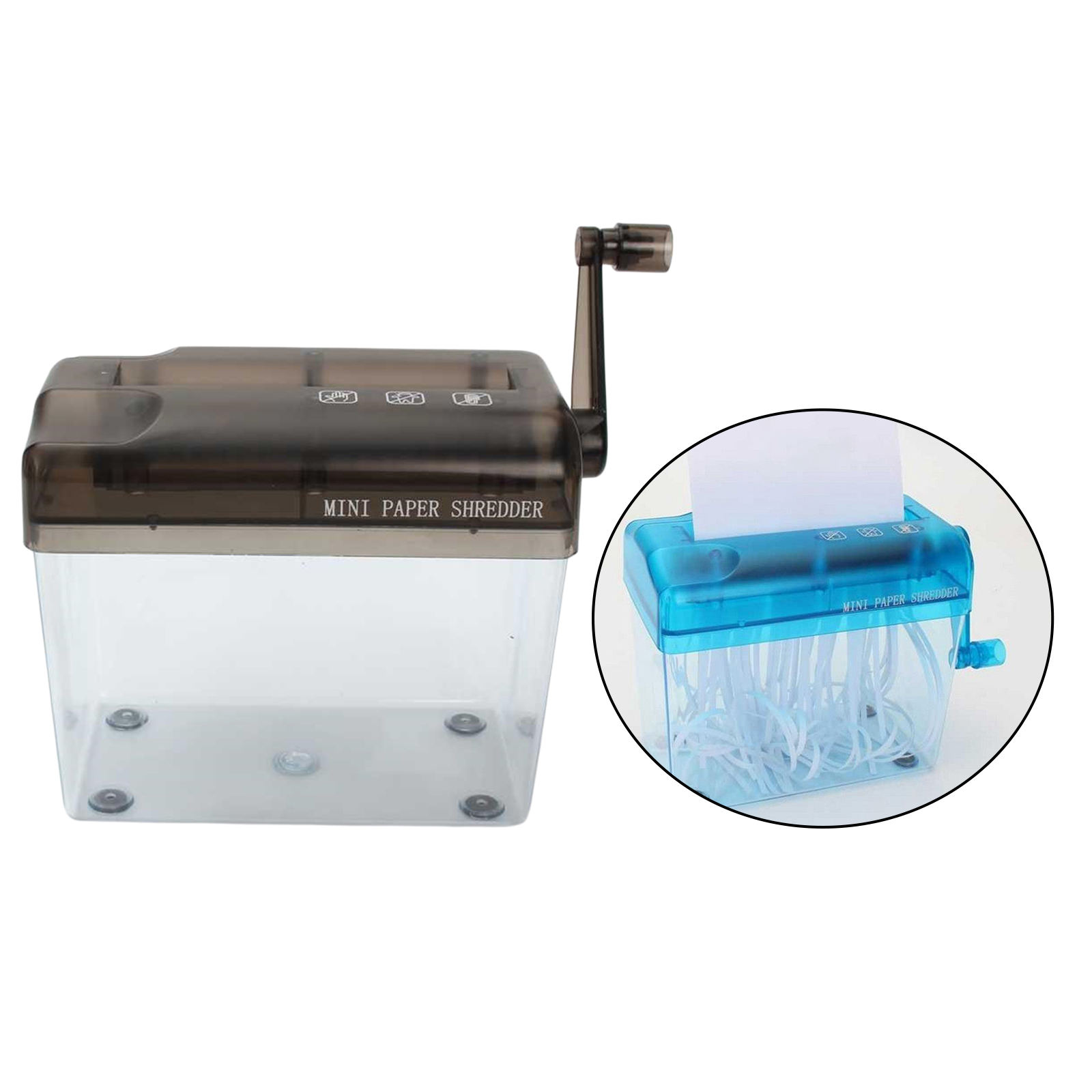 Shredder Hand Cranked Confidential Protection Space Saving Mini Single Sheet with Handle Lightweight for Paper Cutting Tool