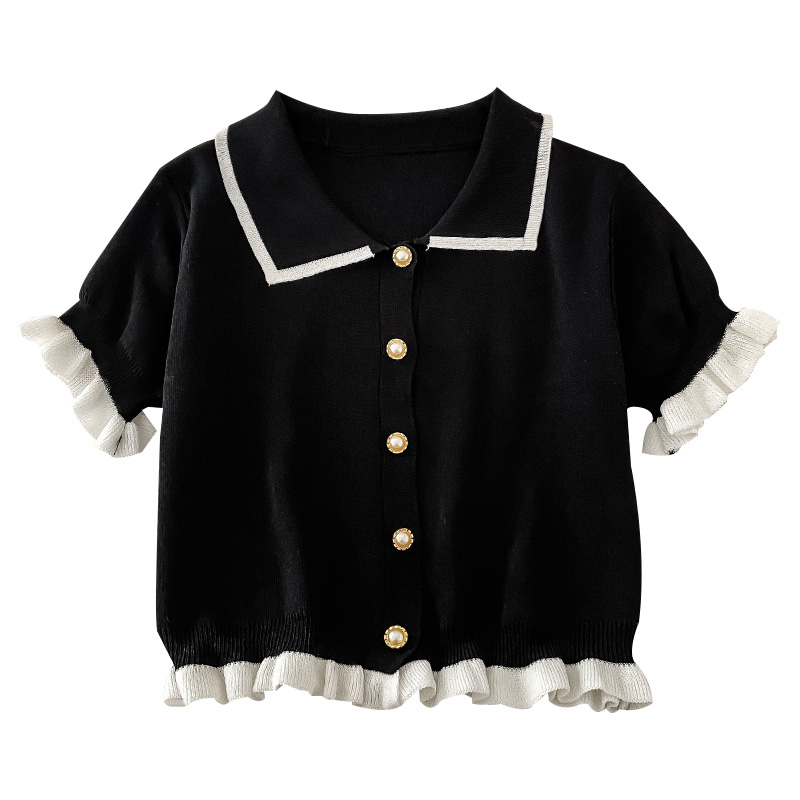 pan colarinho blusas estilo francês panelled manga