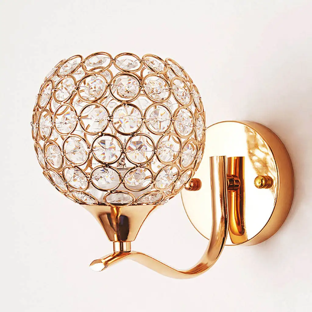 Modern Wall Light Decoration Lamp Fixture Crystal Indoor Gold E27 Socket Chic Sconce for Hallway Reading Stairs Corridor Bedside