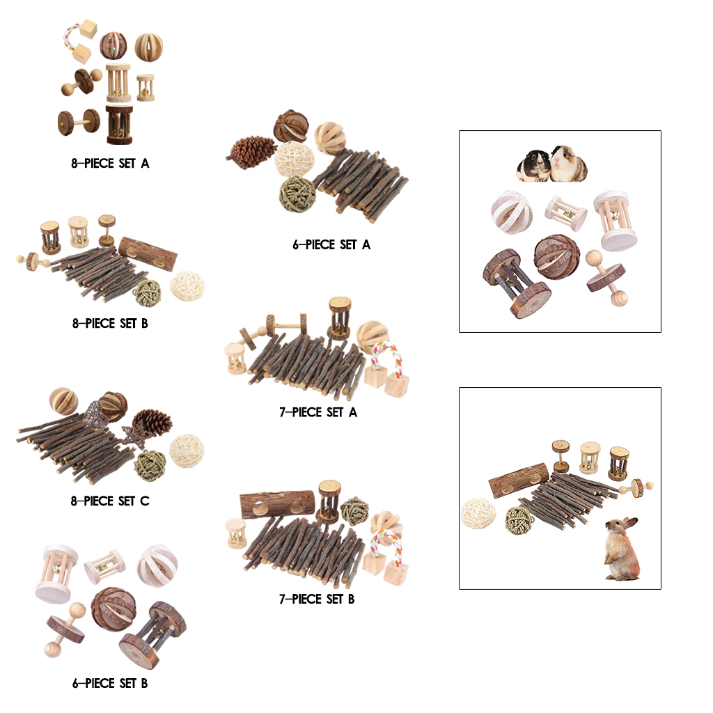 Wood Guinea Pig Hamster Chew Toys Twigs Willow Ball Unicycle Play Toy Molar