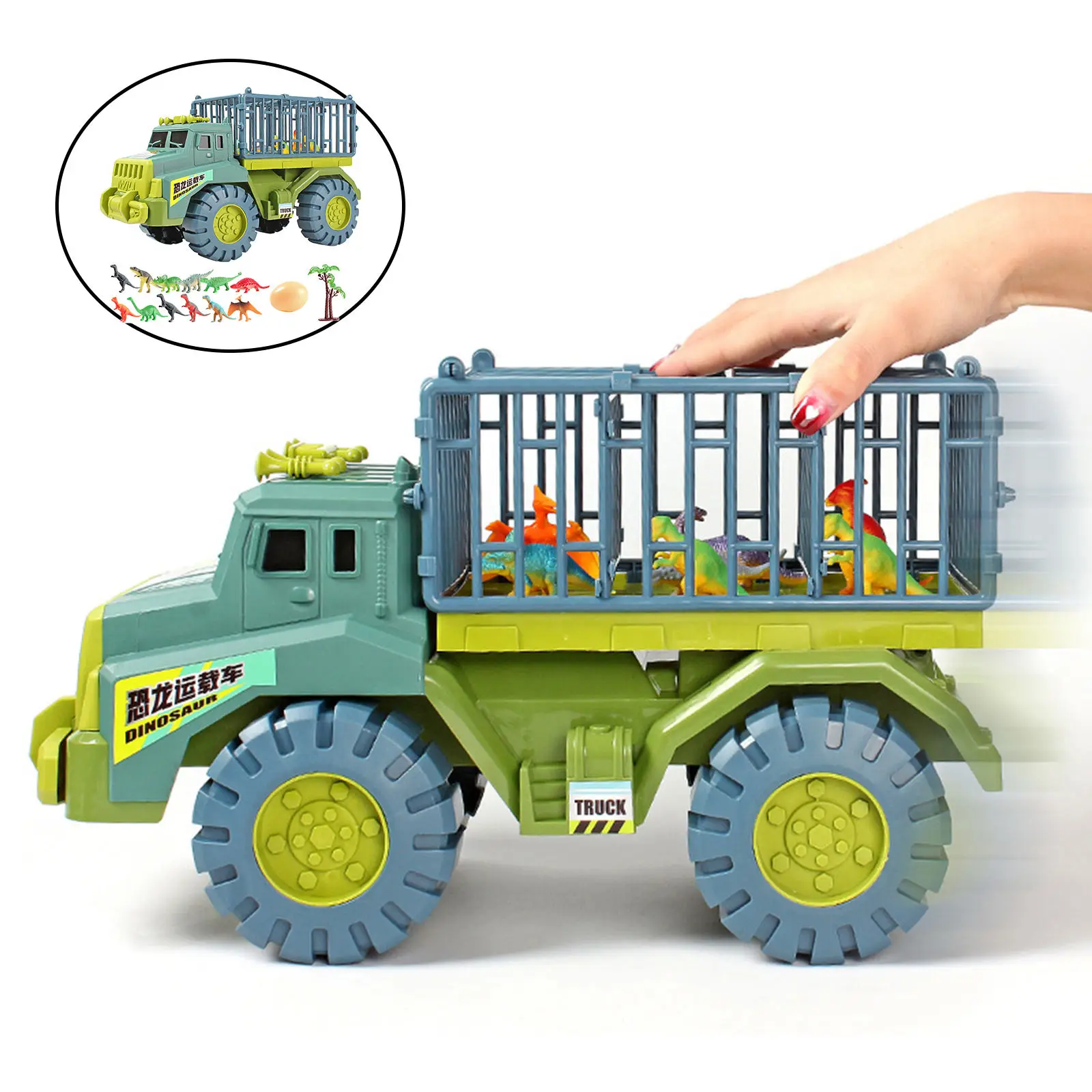 Dinosaur Engineering Vehicle Toys Dinosaur Transport Carriers Truck Vehicle Creative Children Kids Gift