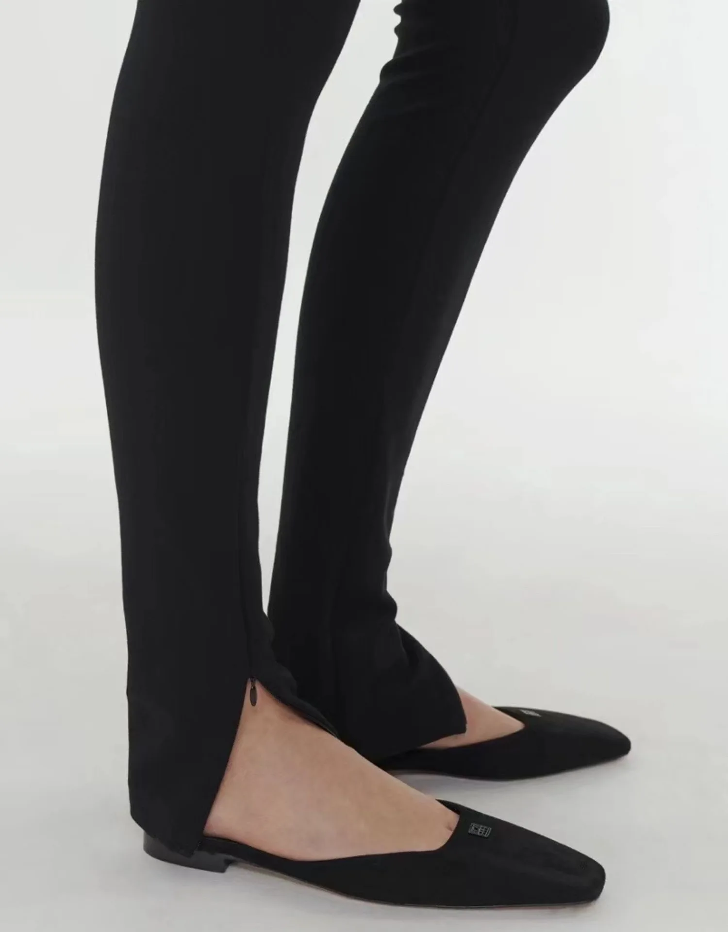 sweatpants High Fashion Women Pants High Stretch Slit Zipper Leggings Womens High Fashion Black Pants crop pants for women