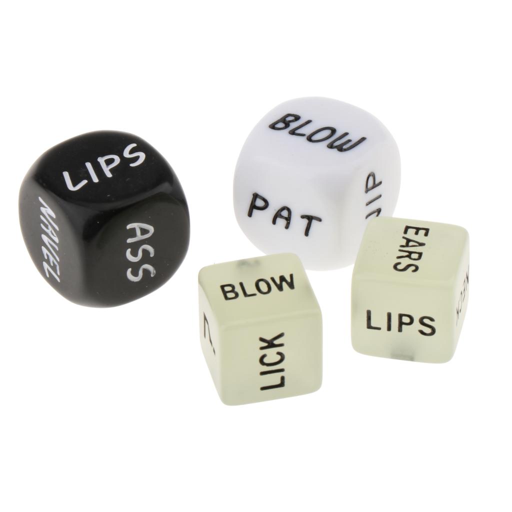 4 Pièces Adulte Sexe Dés Jeux Couples Nuit Grivois Fun Party Blanc + Noir +