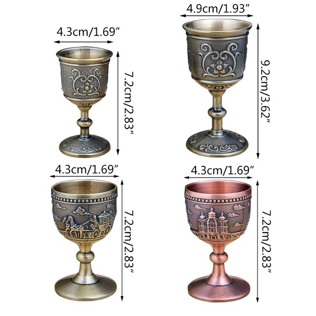 Metal Wine Glass Retro Shot Glass Reusable and Unbreakable Wine Glass for  Kitchen Home or Bar Medieval Vintage Wine Chalice Metal Wine Glass Metal  Engraving Drinking Cup for Party Pumpkin Golden 