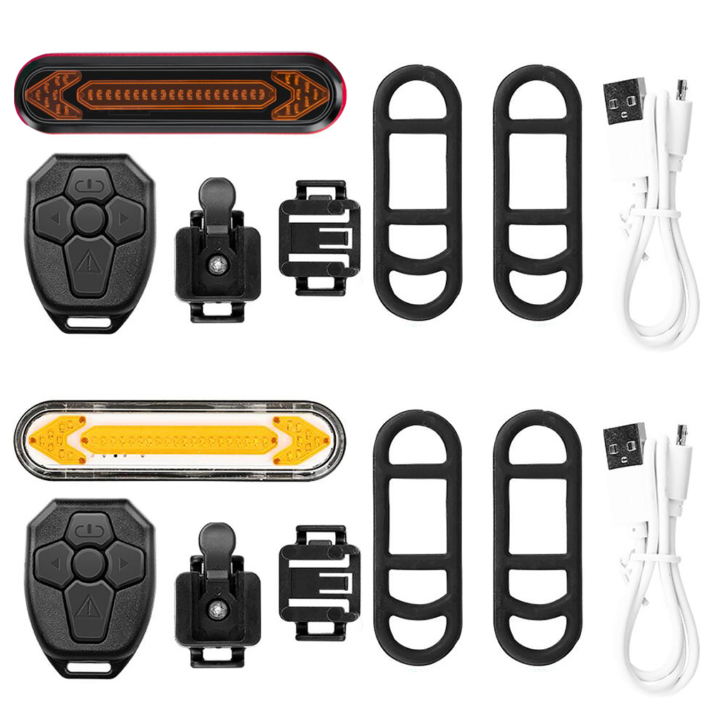 LED Remote Control Bike Rear Lights Bicycle Turn Signal Warning Taillight