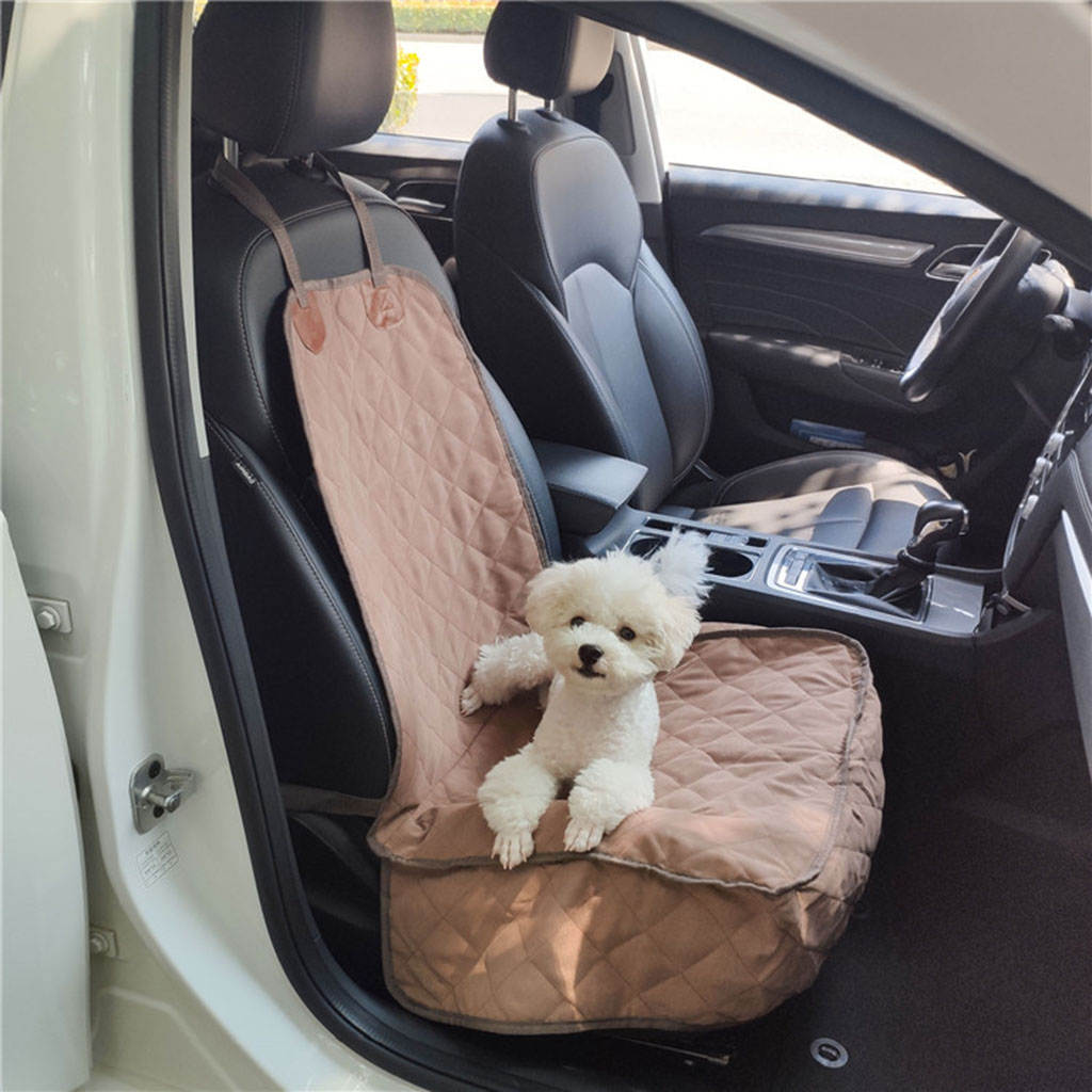 Waterproof Dog Front Bench Car Seat Cover Suede with Buckle & Belt Mat Resistant Dirty Pad for SUV Small to Medium Accessories
