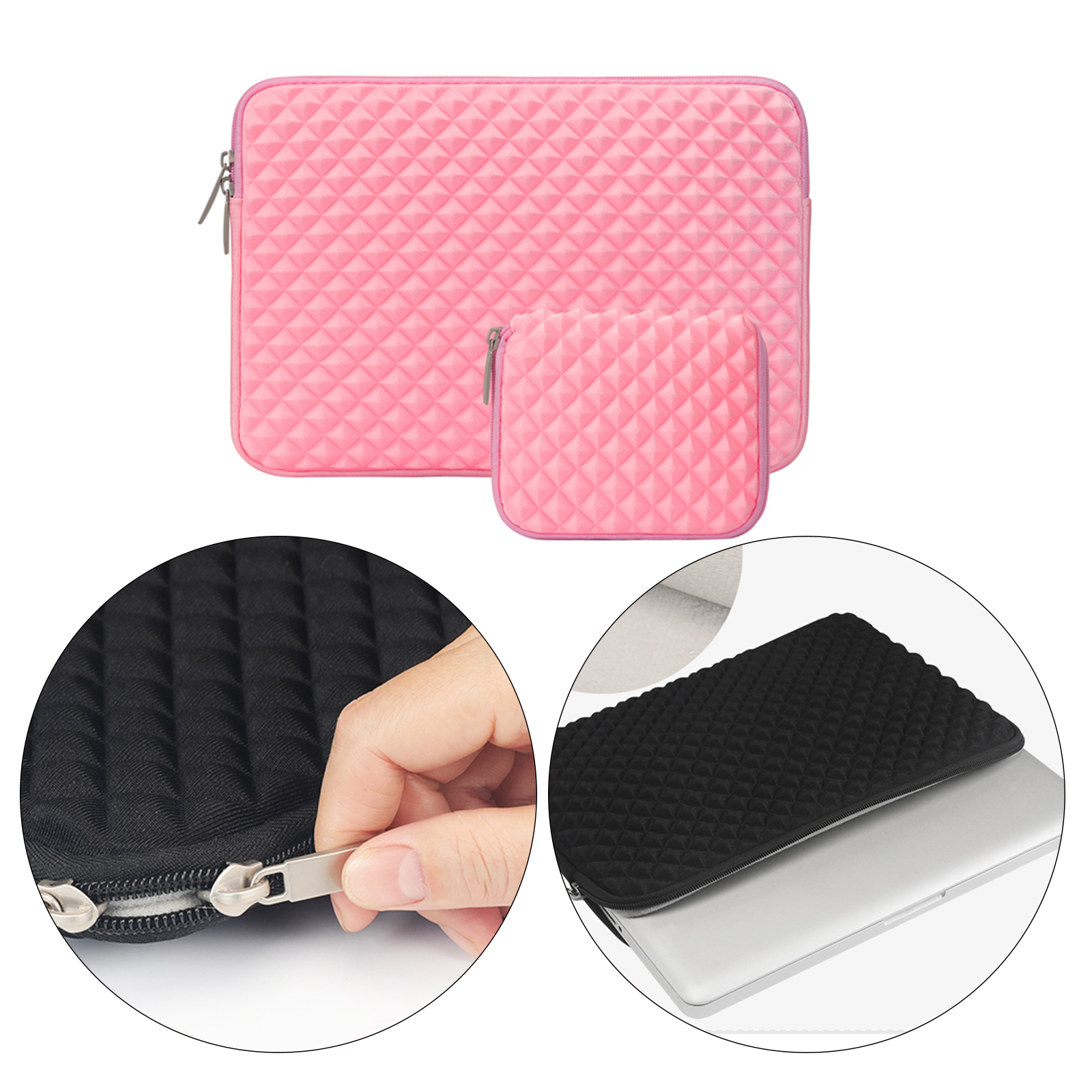 Minimalist Slim Laptop Sleeve for Laptop Computer with Small Cases Pink
