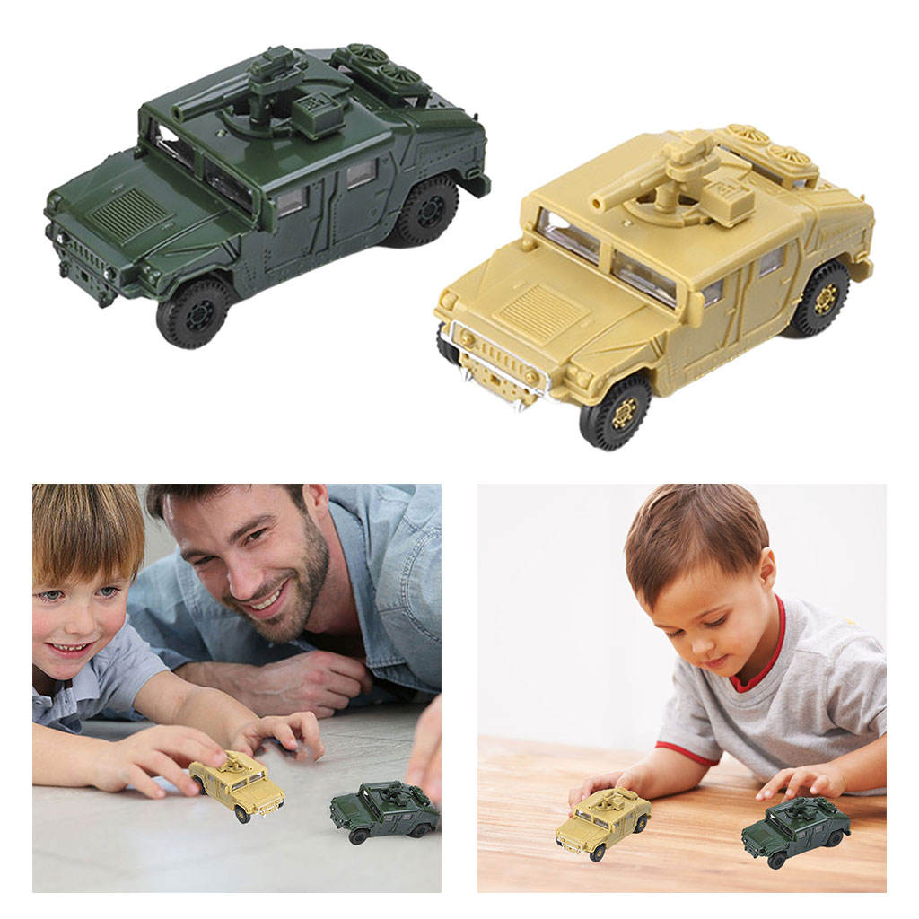 Set of 2 4D 1:72 Assemble American Hmmwv Kits DIY Model Sand Table Hobby Building Architecture Model Ornaments for Desktop Toys