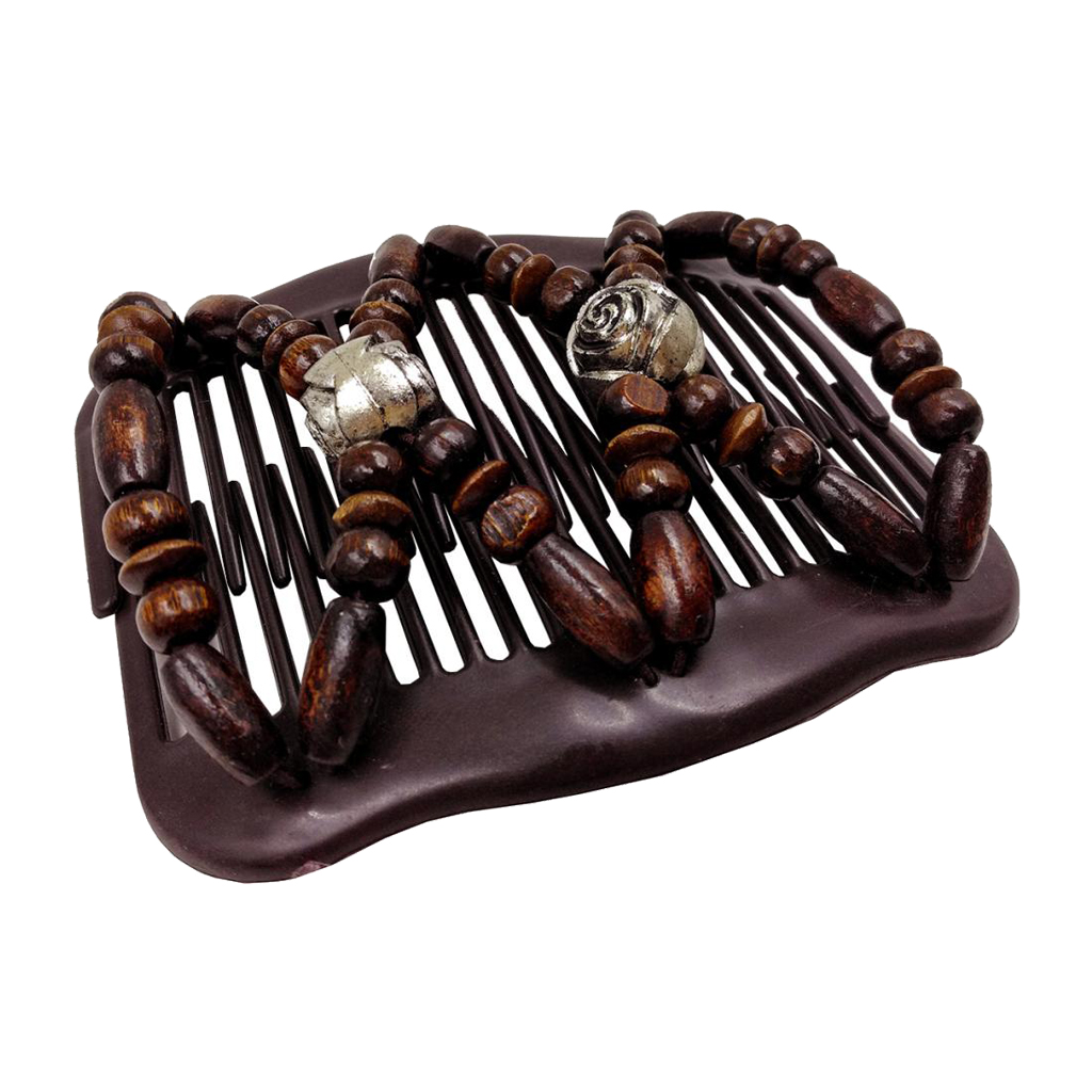 Beaded Double Magic Hair Comb Clips Hair Clip Elastic Comb Comb Side Comb Hair
