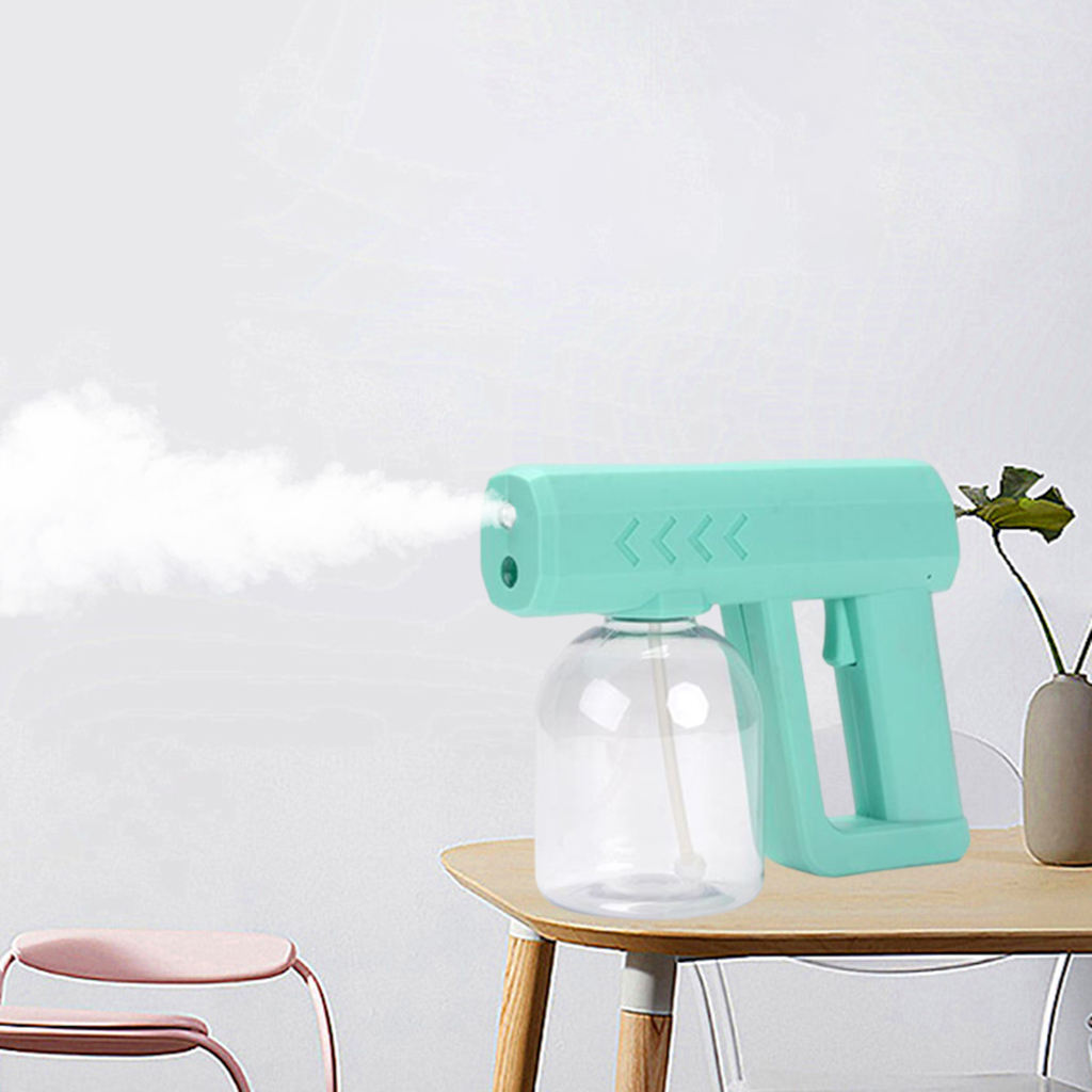 Wireless Blue Light Nano Sprayer Fogger Handheld USB Charging Sterilization Spray Gun for Home School Dorm 300ml/500ml