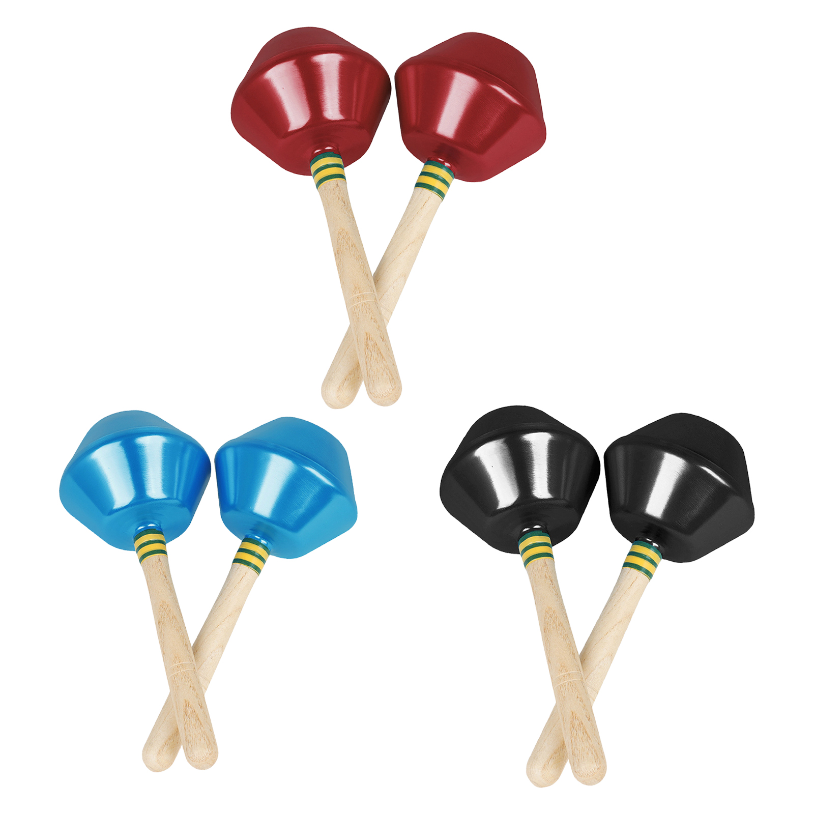 2 Pieces Educational Sand Hammer Wooden Handle Percussion Musical Instrument Toy for Performance