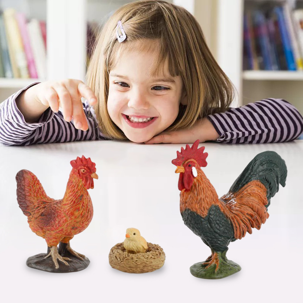PVC Exquisite Realistic Animals Model Toys Animals Figures Miniature Sand Table Poultry Micro Landscape Scenes Supplies Playset