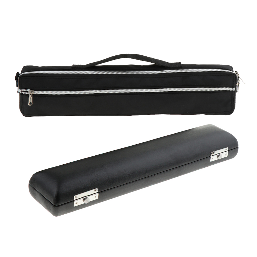 17 Hole Flute Wooden Carry Padded Case Box with Storage Gig Bag Handbag Cover Black