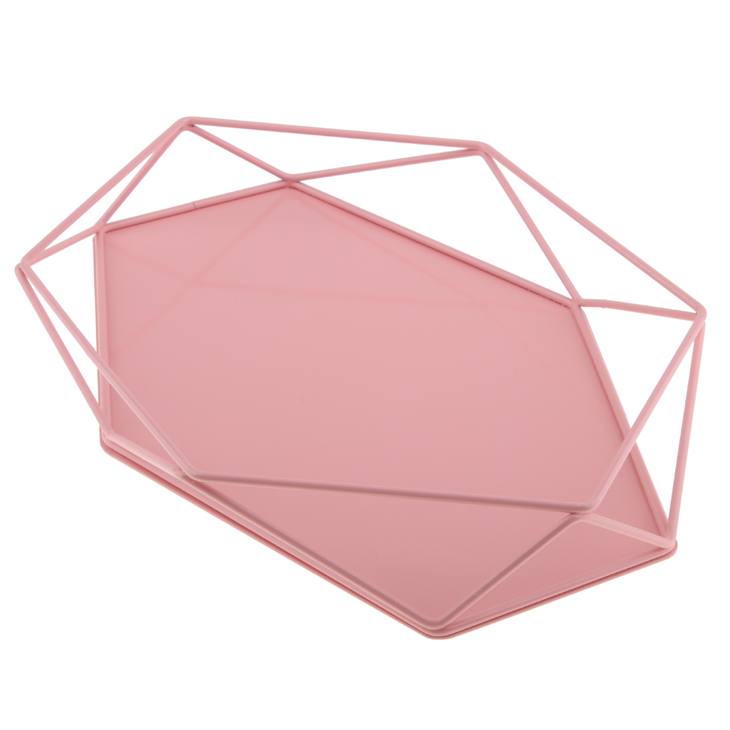 Jewelry Tray, Geometric Jewelry Storage, Great for Displaying Jewelry, Makeup, Vanity, Linen Base Protects Your Accessories