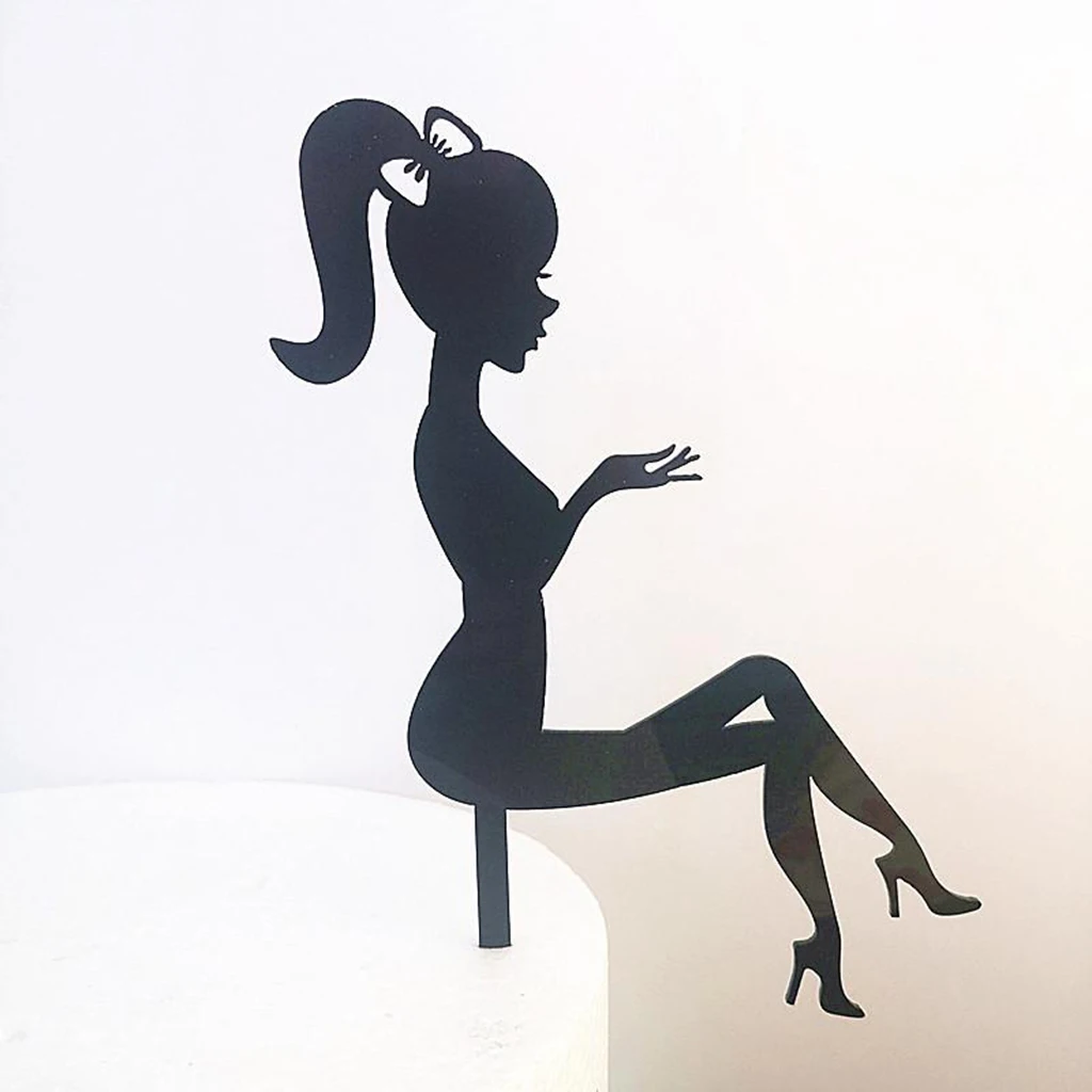 High Heels Lady Girl Acrylic Cake Topper Weddding Cake Decorations Birthday Cupcake Topper Party Supplies