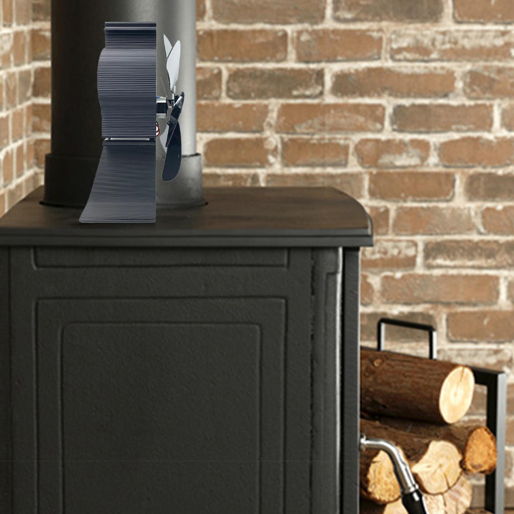 Fireplace Fan Heat Powered 1400RPM Eco-Friendly for Home Living Room Stove Accessory