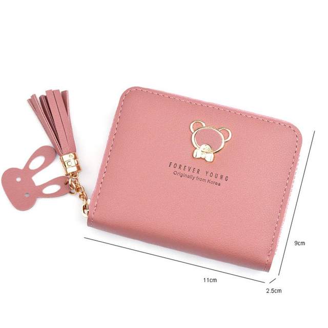 CoCopeaunts Women Tassel Wallet Ladies Small Mini Coin Purse Wallets Short  Zipper Credit Card Holder for Cute Female Purses Wallet 