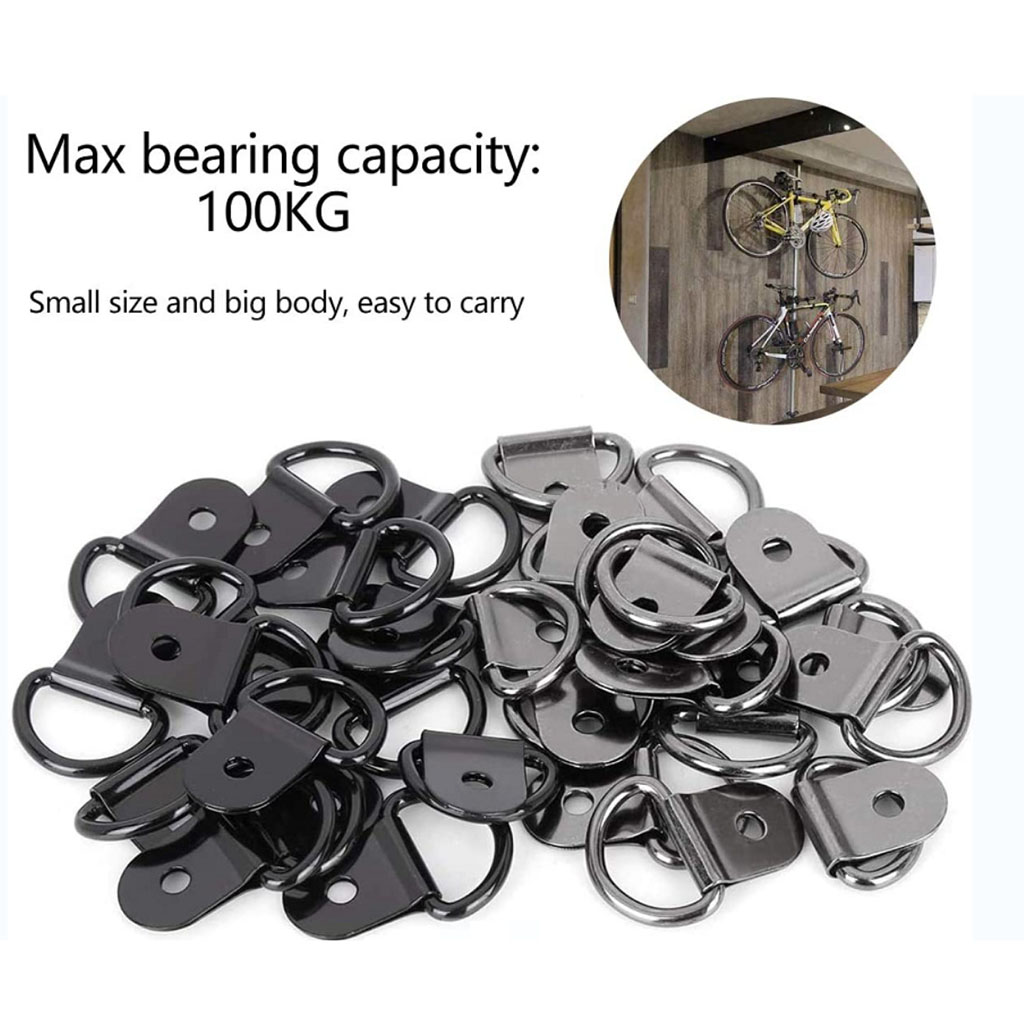 40 Pieces Steel D Shape Tie Downs Lashing Rings Heavy Duty for Loads on Trailers Cargo RV Safe and Secure Hauling