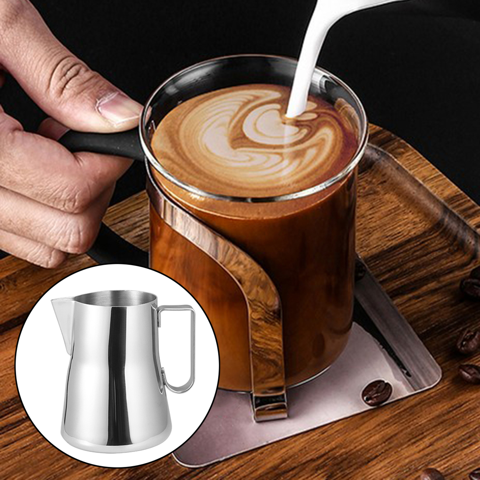 Milk Frother Coffee Milk Frother Cup Latte Art Jug Milk Steaming Jug Milk Frother