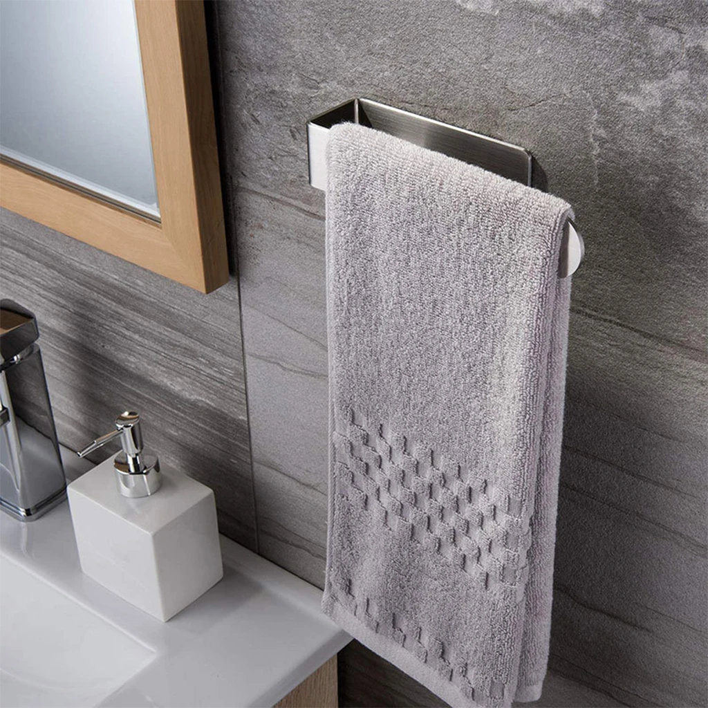 Self Adhesive Towel Rail No Drilling Towel Holder Bathroom Hanging Towel