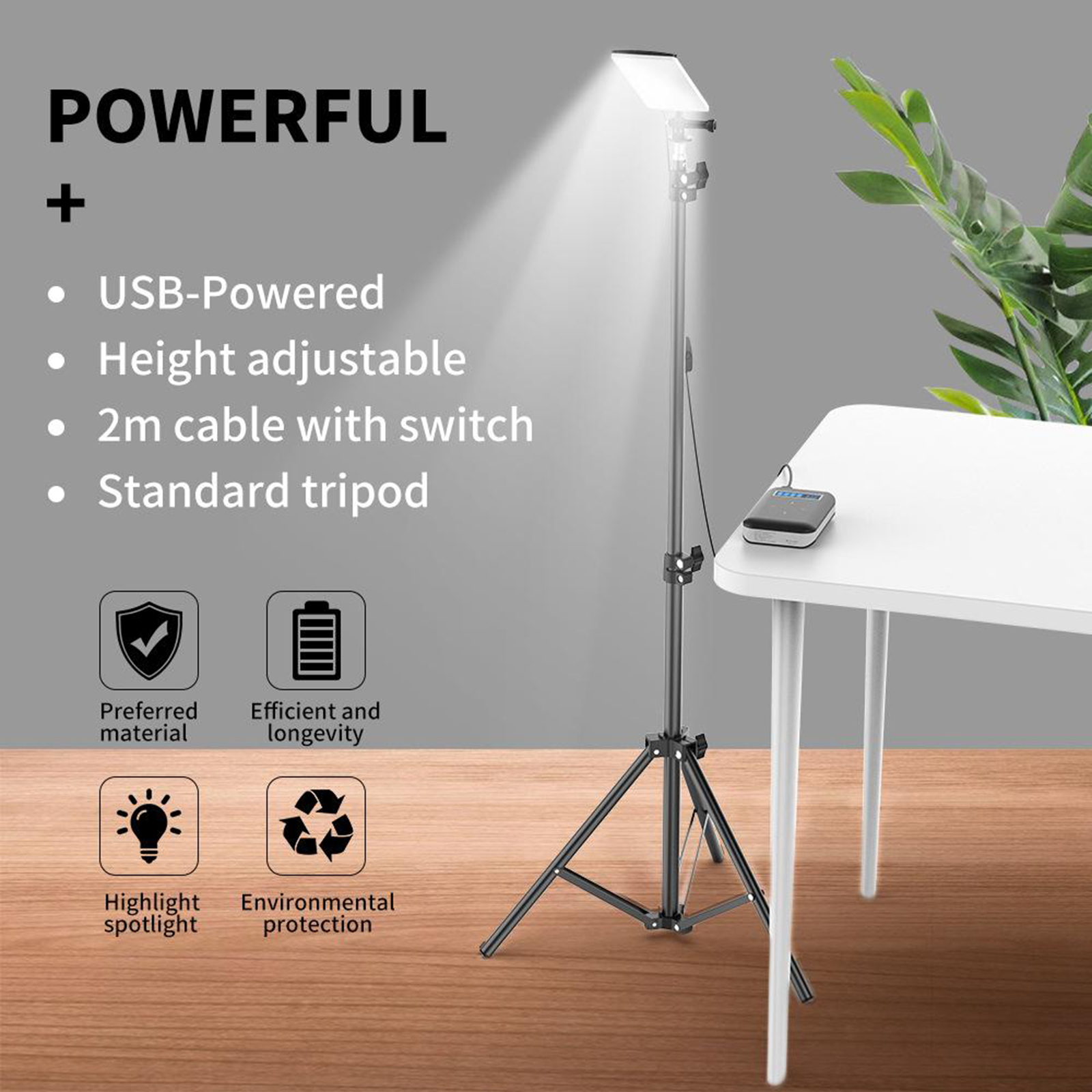 Portable LED Camping Lantern with Adjsutable Tripod Stand Pole -