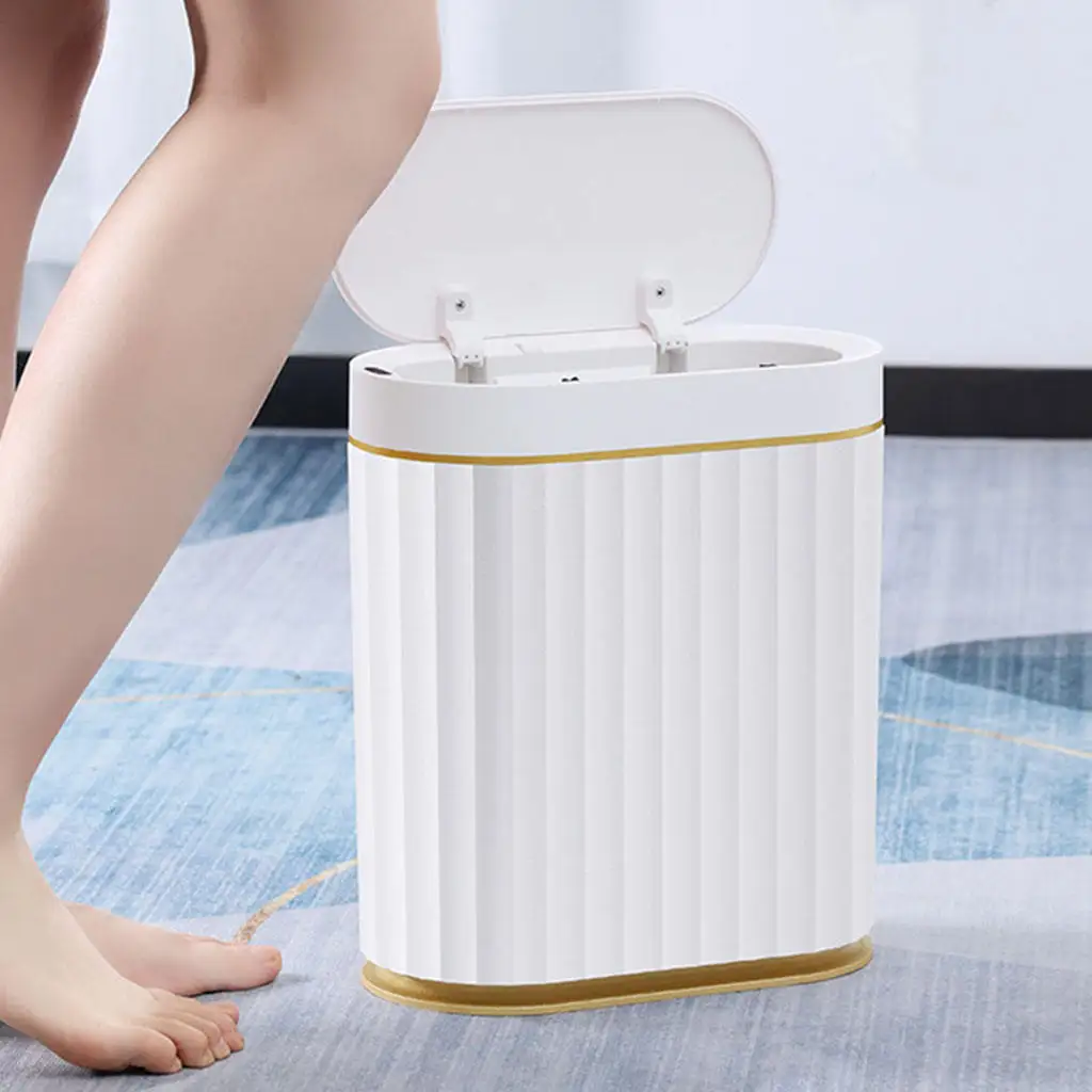 Large 7L Induction Trash Bin Waterproof Smart Rechargeable Waste Basket