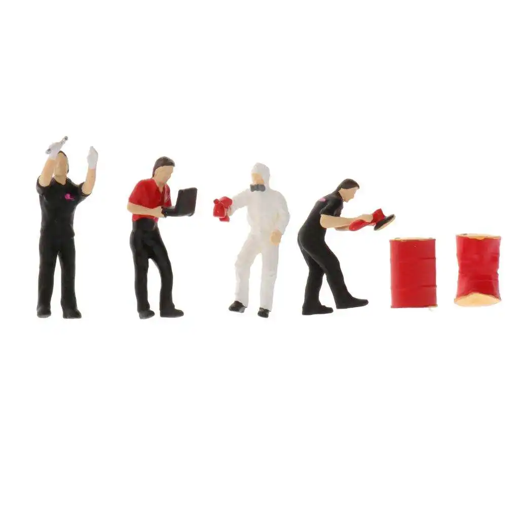 1:64 Hand Painted Figures Repairman Worker Figurine Toys Scenery Accessory