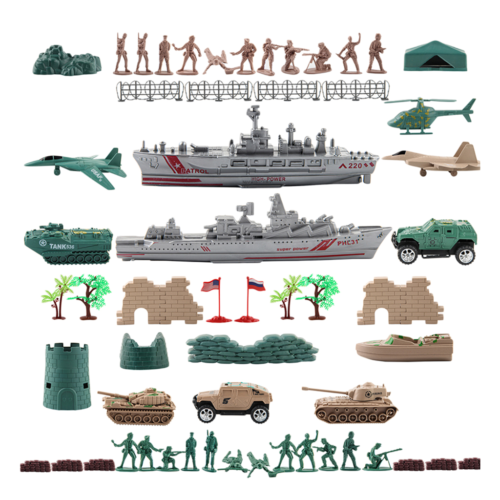 Pack of 57  Combat Soldiers Figures with Accessories Kids Toy Set