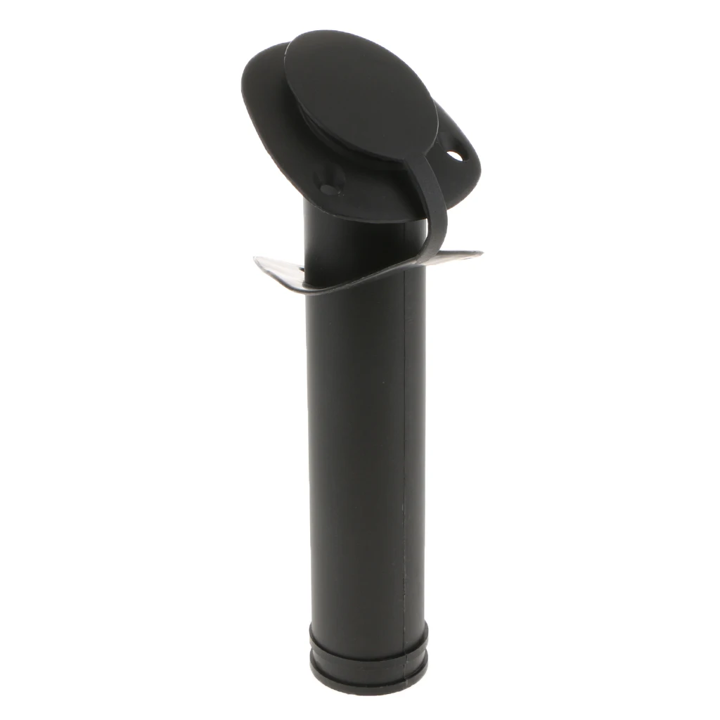 Black Boat Plastic 30 Degree Fishing Rod Holder Flush Mount with PVC