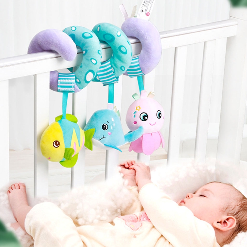 Atrair a Atenção do Bebê Carrinho de Pelúcia Pendurado em Torno da Cama Brinquedo Removível Bonito 2 Atrair a atenção do bebê carrinho de