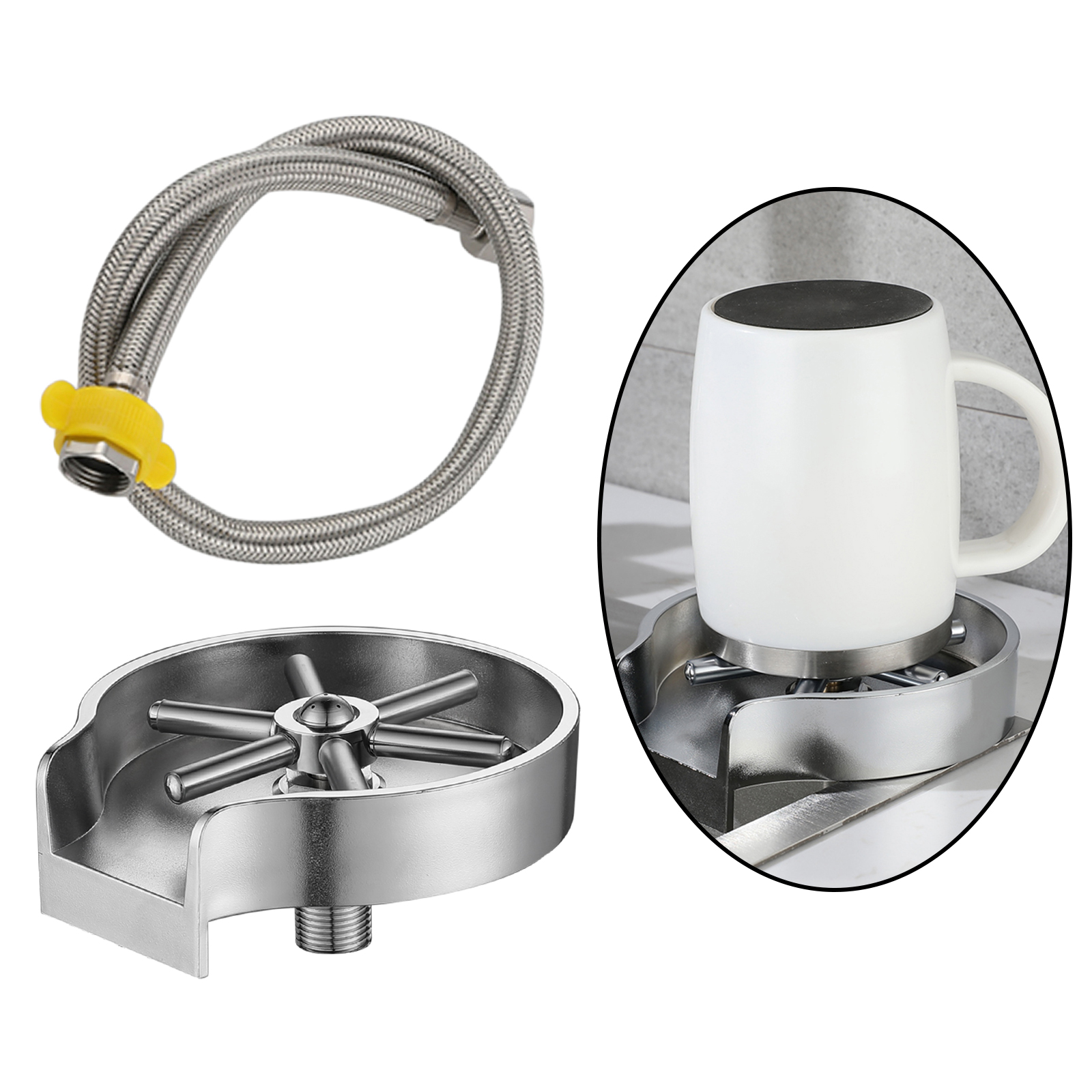 Automatic Glass Cup Rinser for Hotel Bar for Beer Coffee Milk Tea Pitcher Washer Cleaner Kitchen Sink Accessory