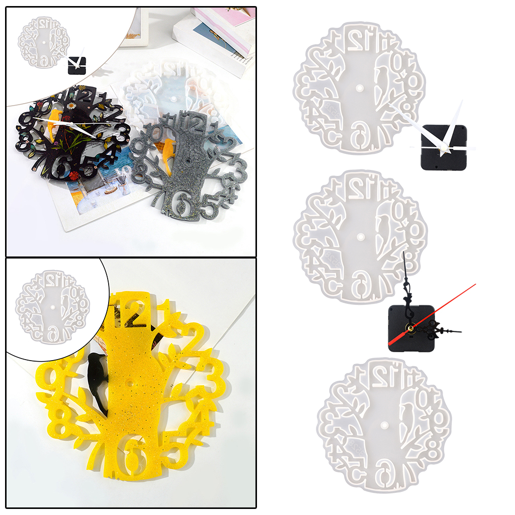Silicone Clock Decor Mold, DIY Set Create Art Epoxy Resin Casting, Living Room Molds Home/ Wall Hanging Decorative