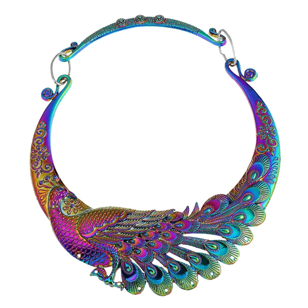 Elegant Engraved Shape Colorful Tribal Necklace Choker Jewelry for Women Men