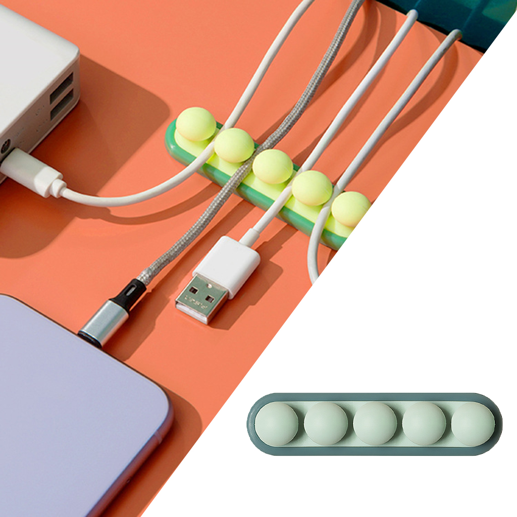 Pea Cable Winder Earphone Data Cable Storage Cable Organizer Cable Management Silica Gel Cable Holder for Desktop Home