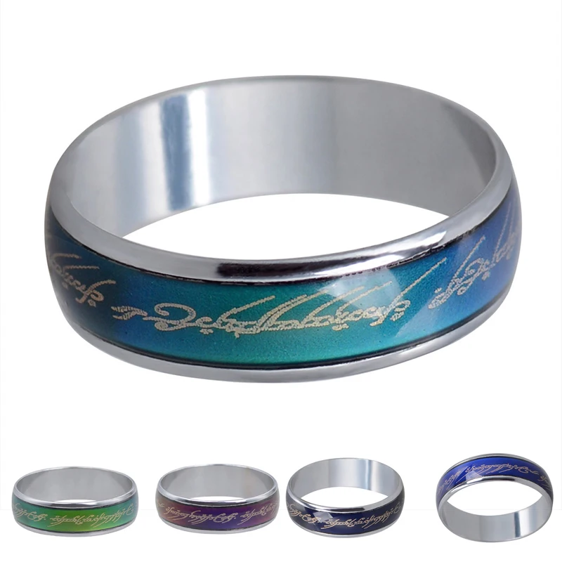 Acchen Mood Rings 12 constellation Changing Color Emotion Feeling Finger Ring with Box 