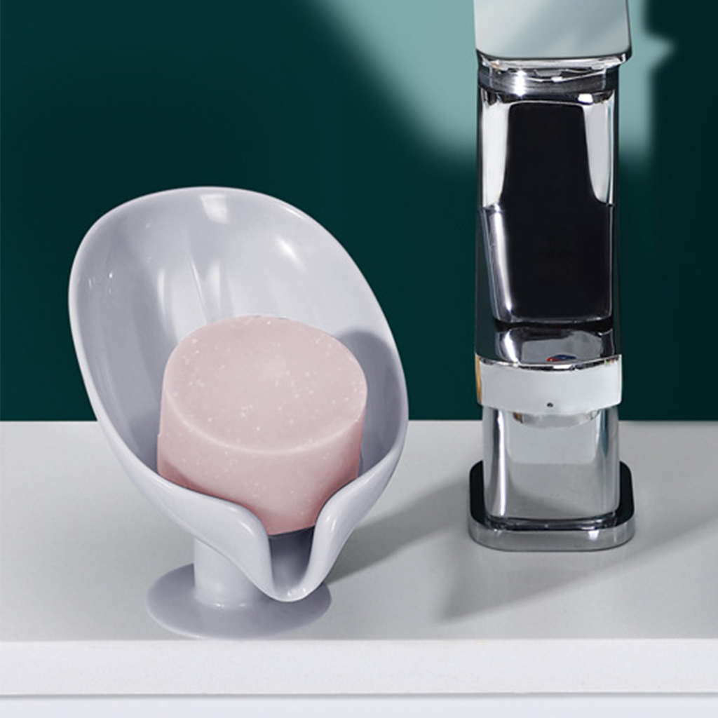 Soap Holder Leaf Shape Bathroom Soap Box Storage Sponge Drain Tray Rack