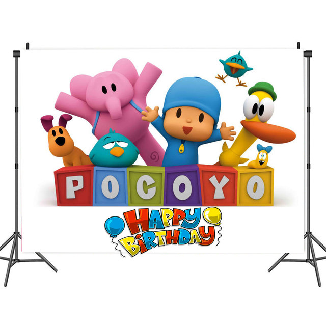 Contexto dos desenhos animados anime pocoyo tema fotografia adereços pano  de fundo festa de aniversário decoração banner vinil presente de natal -  AliExpress