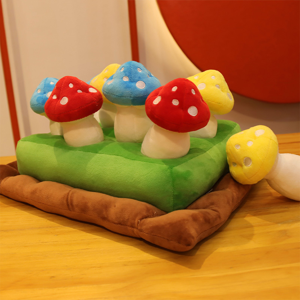 Cute Kids Mushroom Picking Plush Toys Vegetable Garden Games Educational