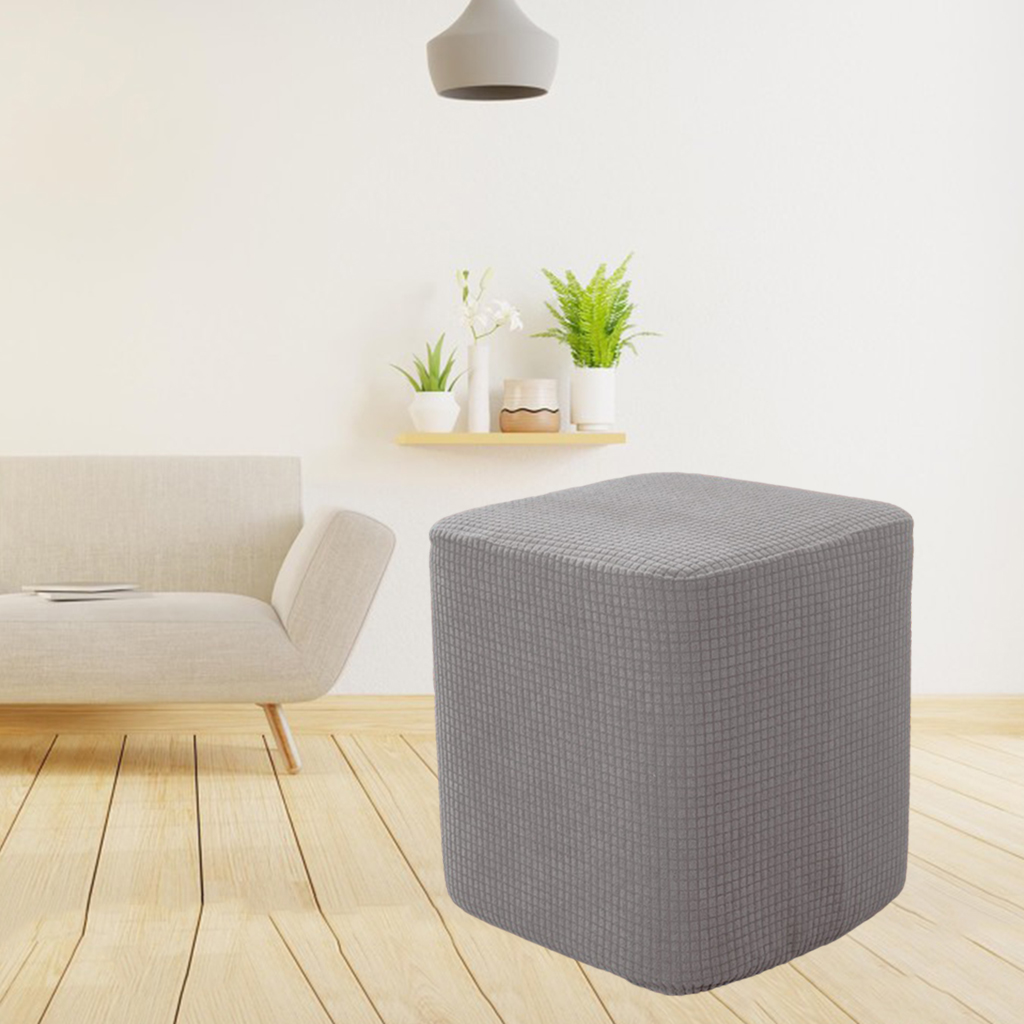 Polyester Square Ottoman Covers Decorative Footstool Slipcover Replacement