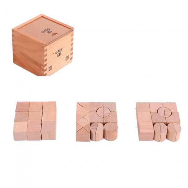 Hand Grinding Wood Cubes Toddler Kids Cube Building Blocks Toys With Box