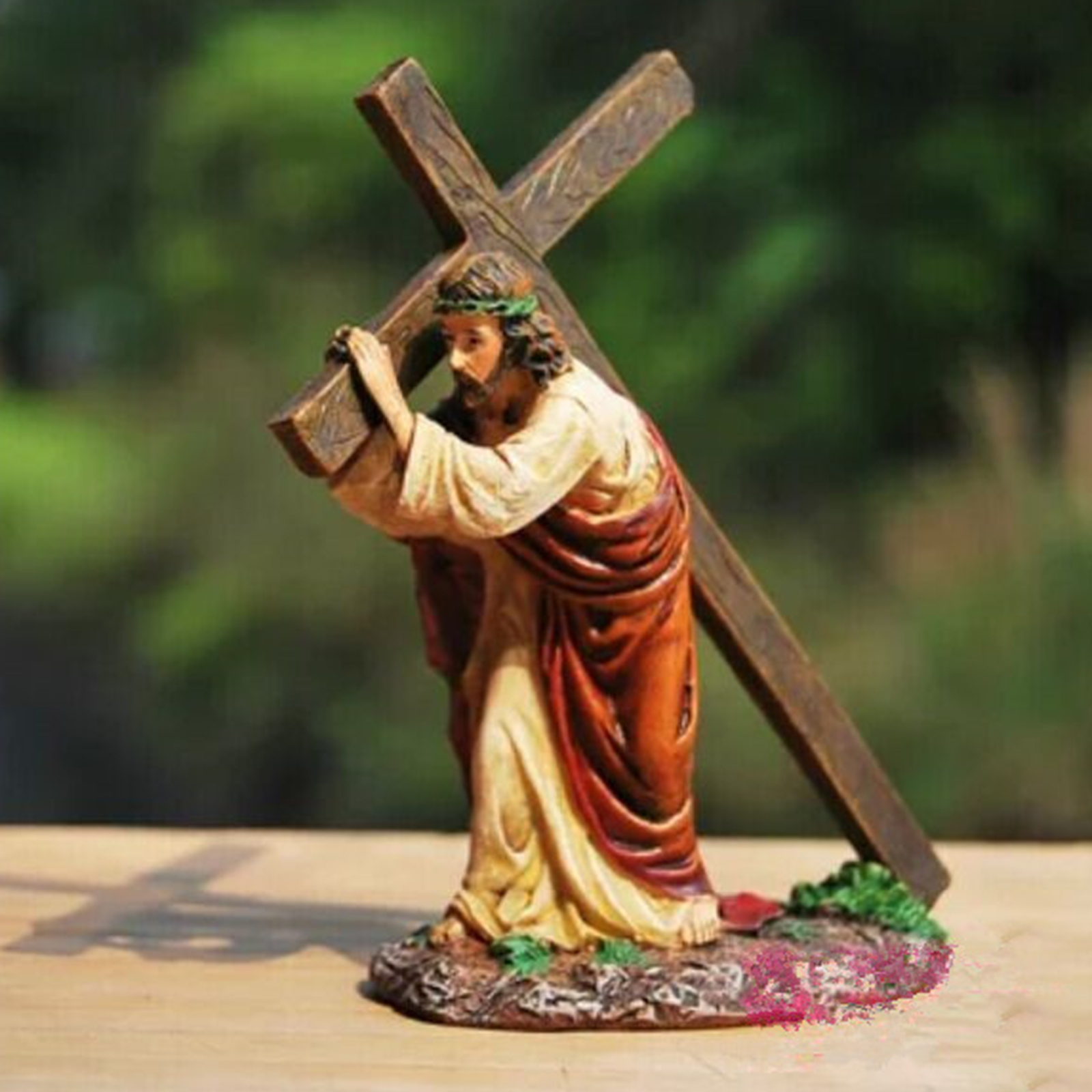 Resin Cross Crucifix Jesus Statue Figurine Christian Car Decoration Home Furnishing Accessories Religious Catholic Gift