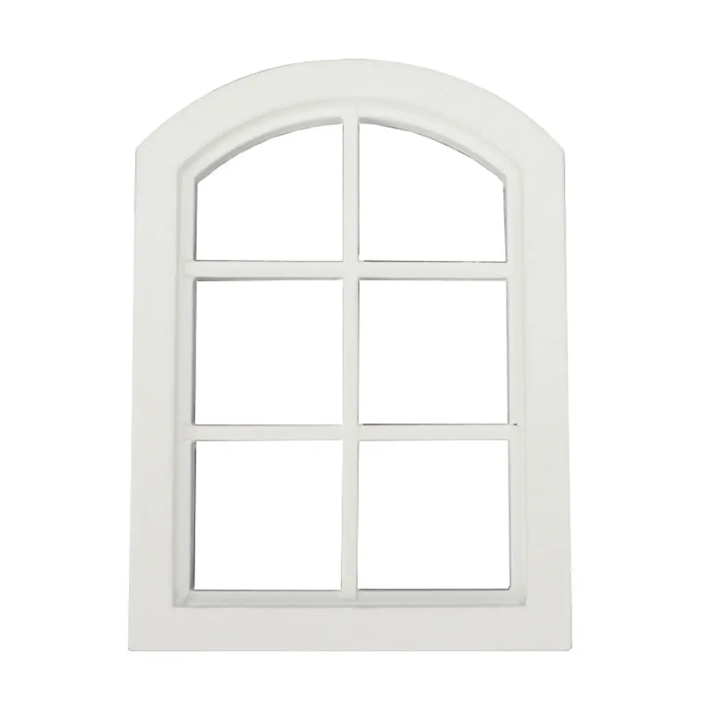 White Arch Dollhouse Windows 6 Pane Furniture Craft DIY Room Decration